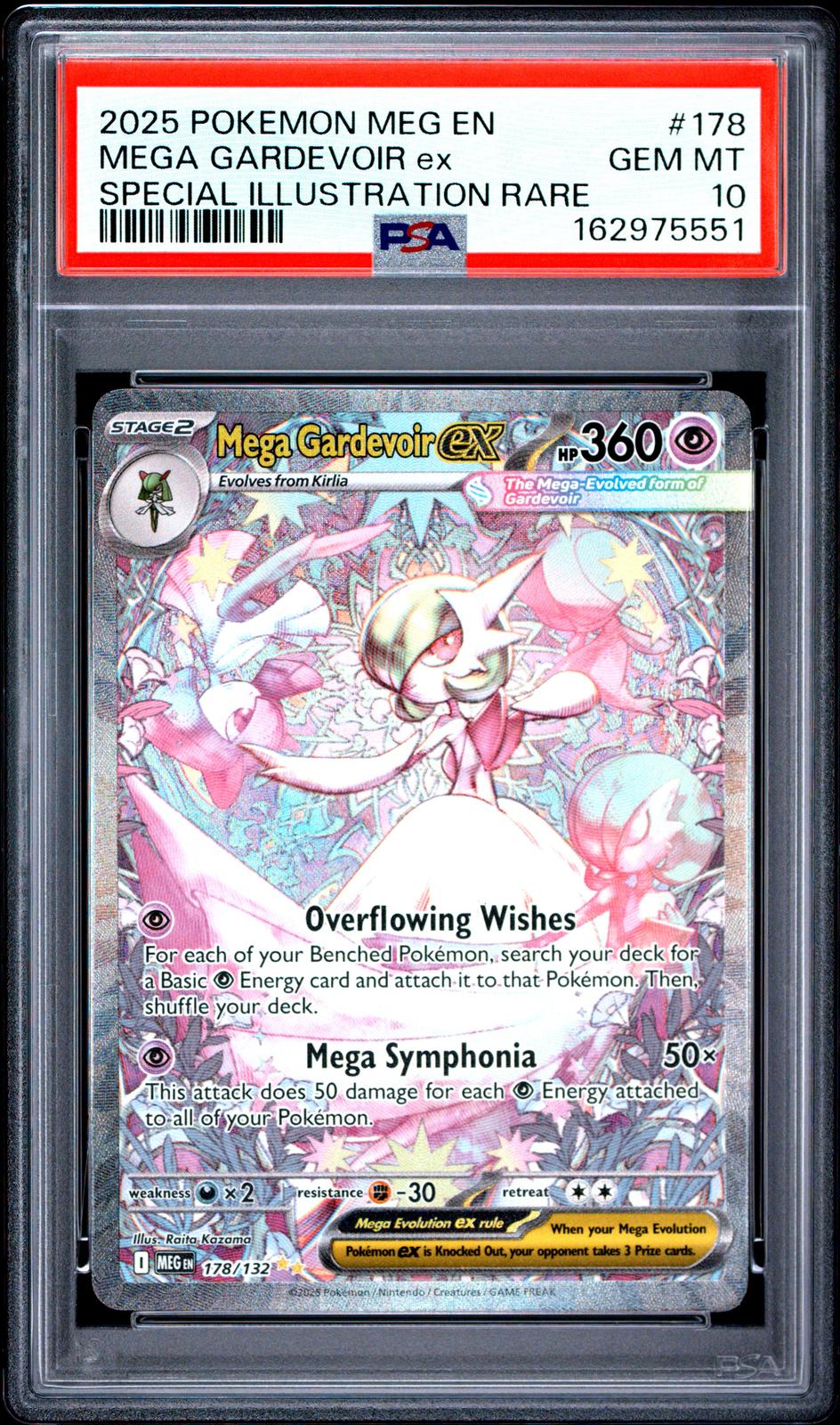 2025 Pokemon Meg En-Mega Evolution #178 Spec. Ill. Rare Mega Gardevoir Ex PSA 10