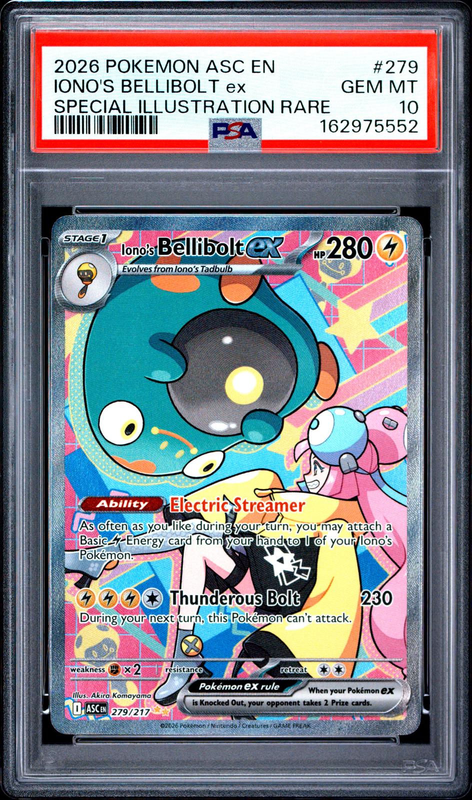 2026 Pokemon Asc En-Ascended Heroes #279 S.I.R. Iono'S Bellibolt Ex PSA 10