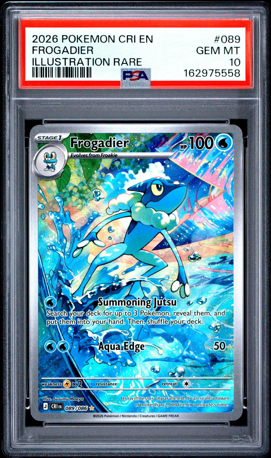 2026 Pokemon Cri En-Chaos Rising #089 Illustration Rare Frogadier PSA 10