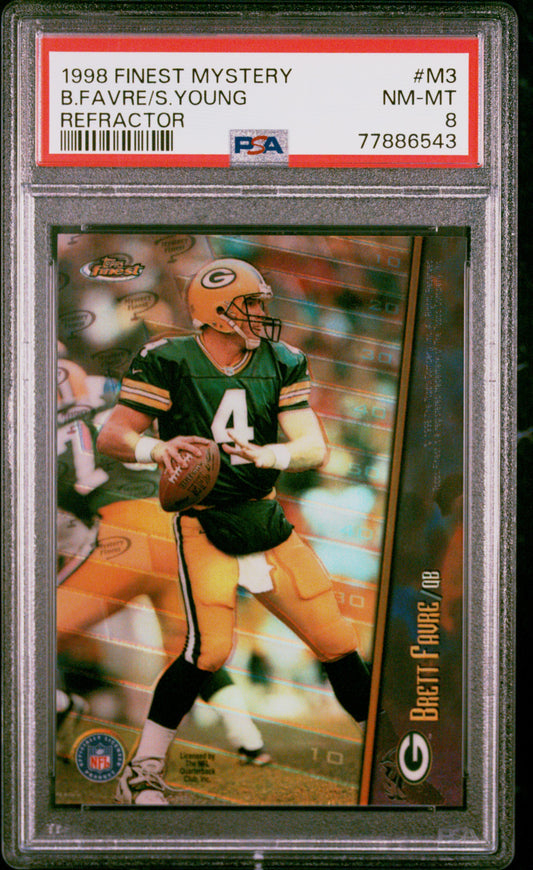 1998 Finest Mystery Finest 1 #M3 B.Favre/S.Young Refractor PSA 8