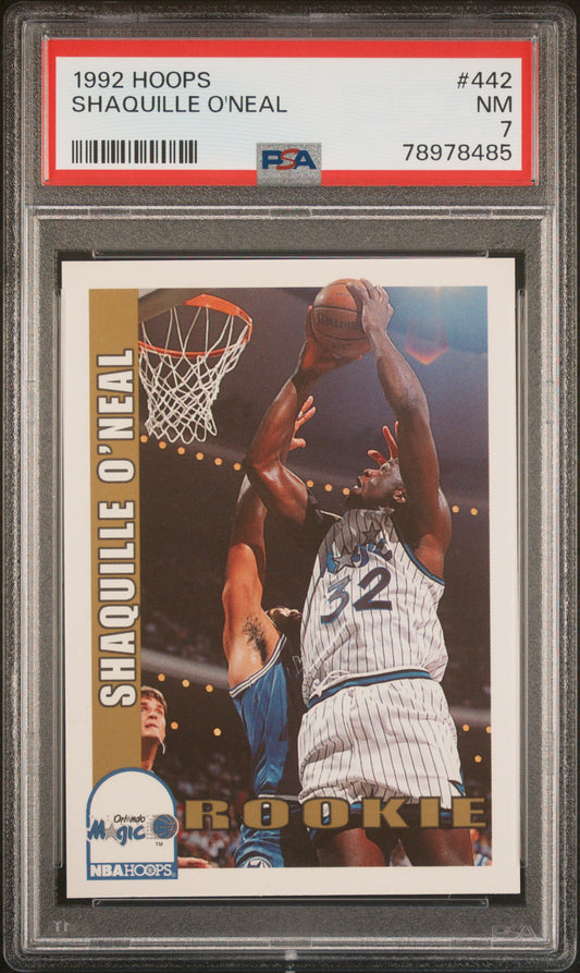 1992 Hoops #442 Shaquille O'Neal PSA 7