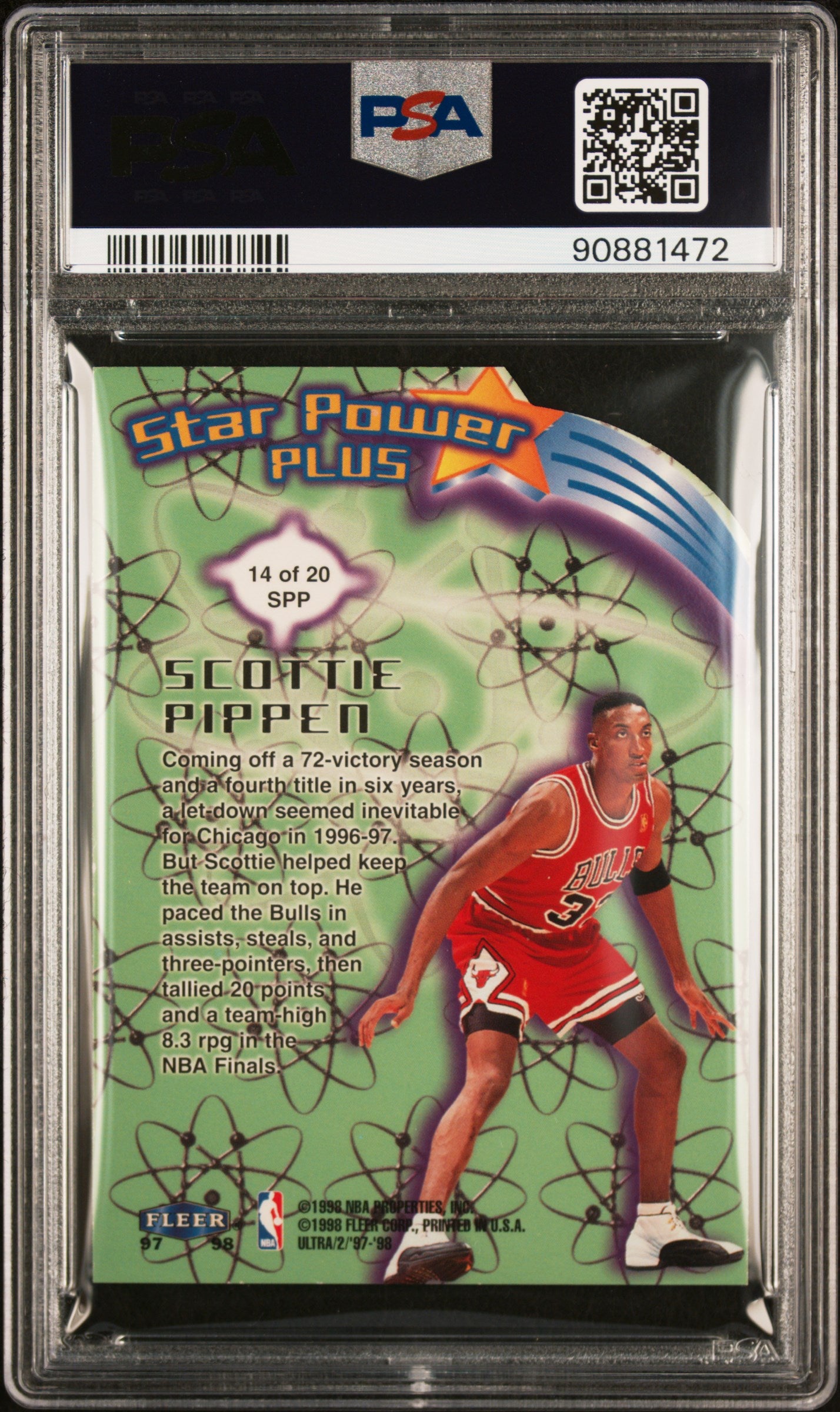 1997 Ultra Star Power #14 Scottie Pippen Plus PSA 8.5