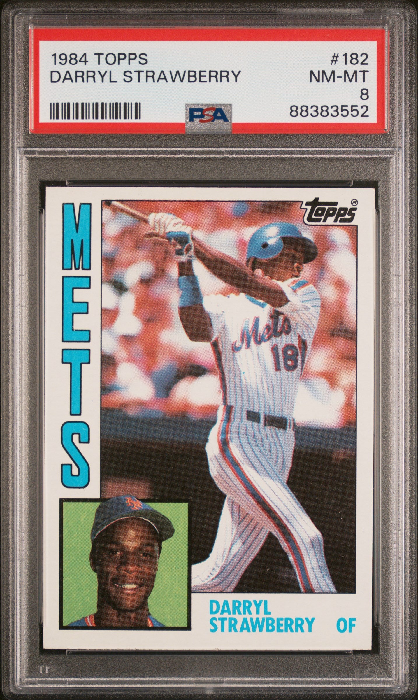 1984 Topps #182 Darryl Strawberry PSA 8