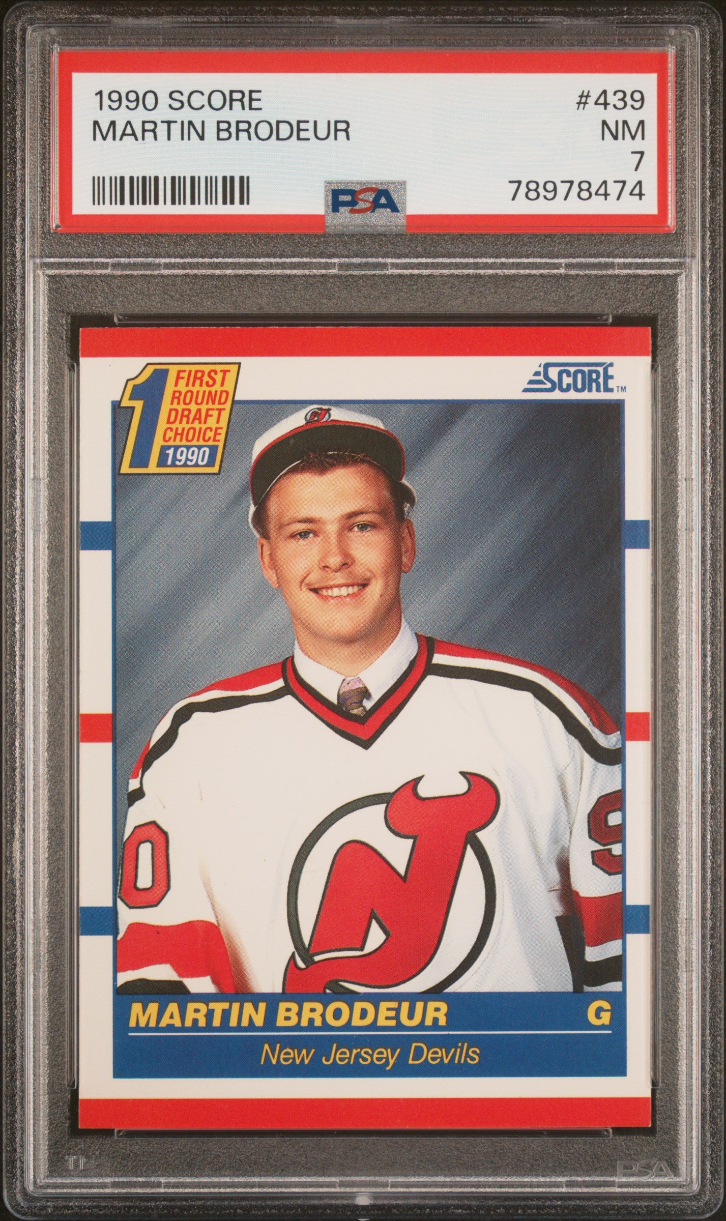 1990 Score #439 Martin Brodeur PSA 7