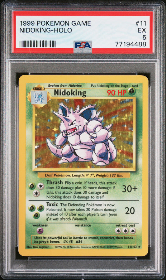 1999 Pokemon Game #11 Nidoking-Holo PSA 5