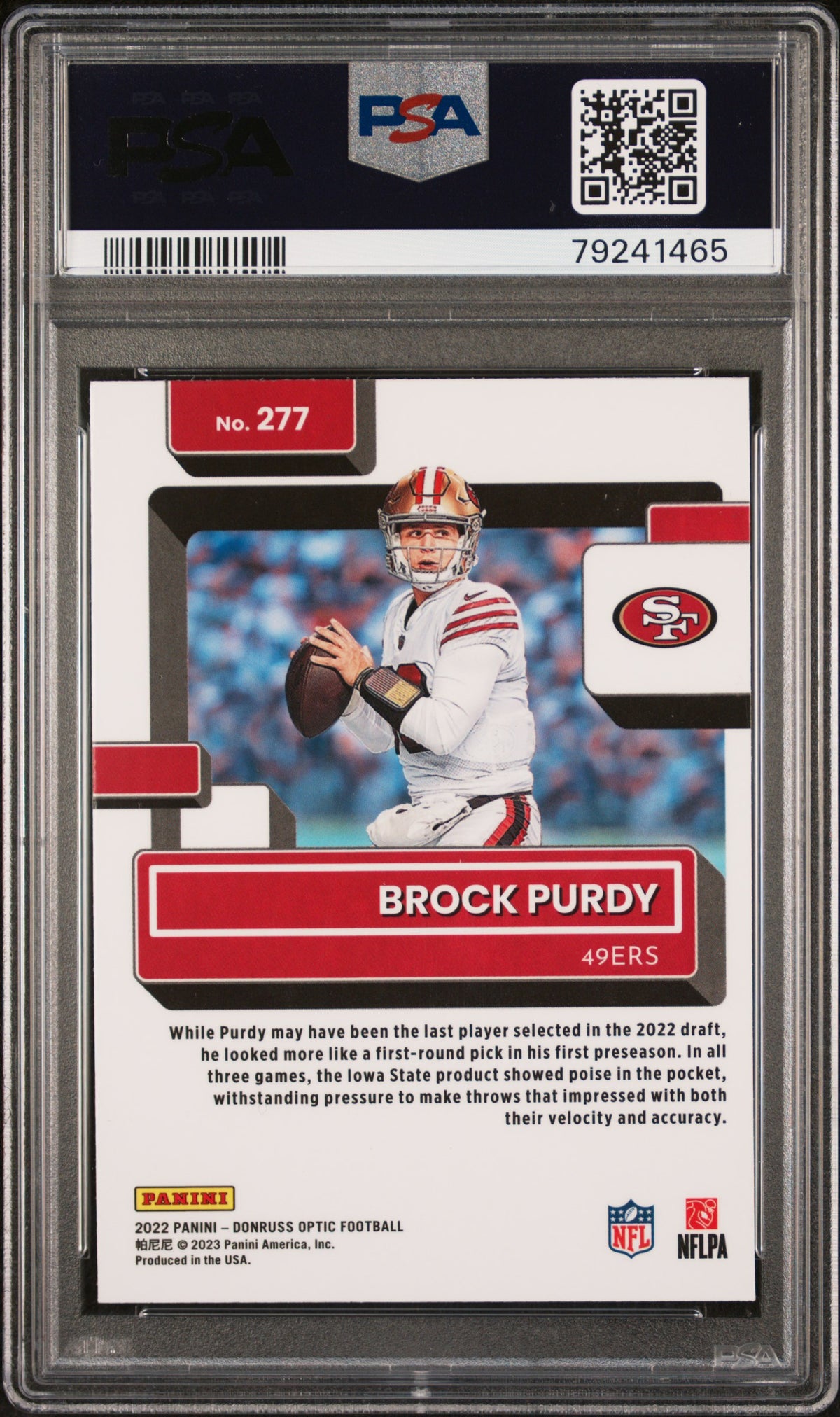 2022 Panini Donruss Optic #277 Brock Purdy RC PSA 10