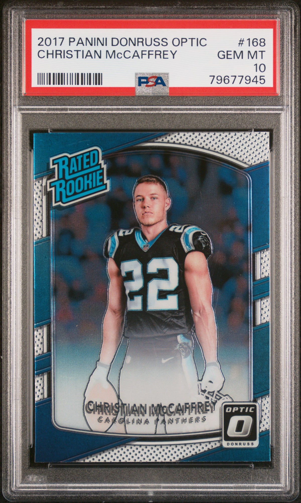 2017 Panini Donruss Optic #168 Christian McCaffrey RC PSA 10