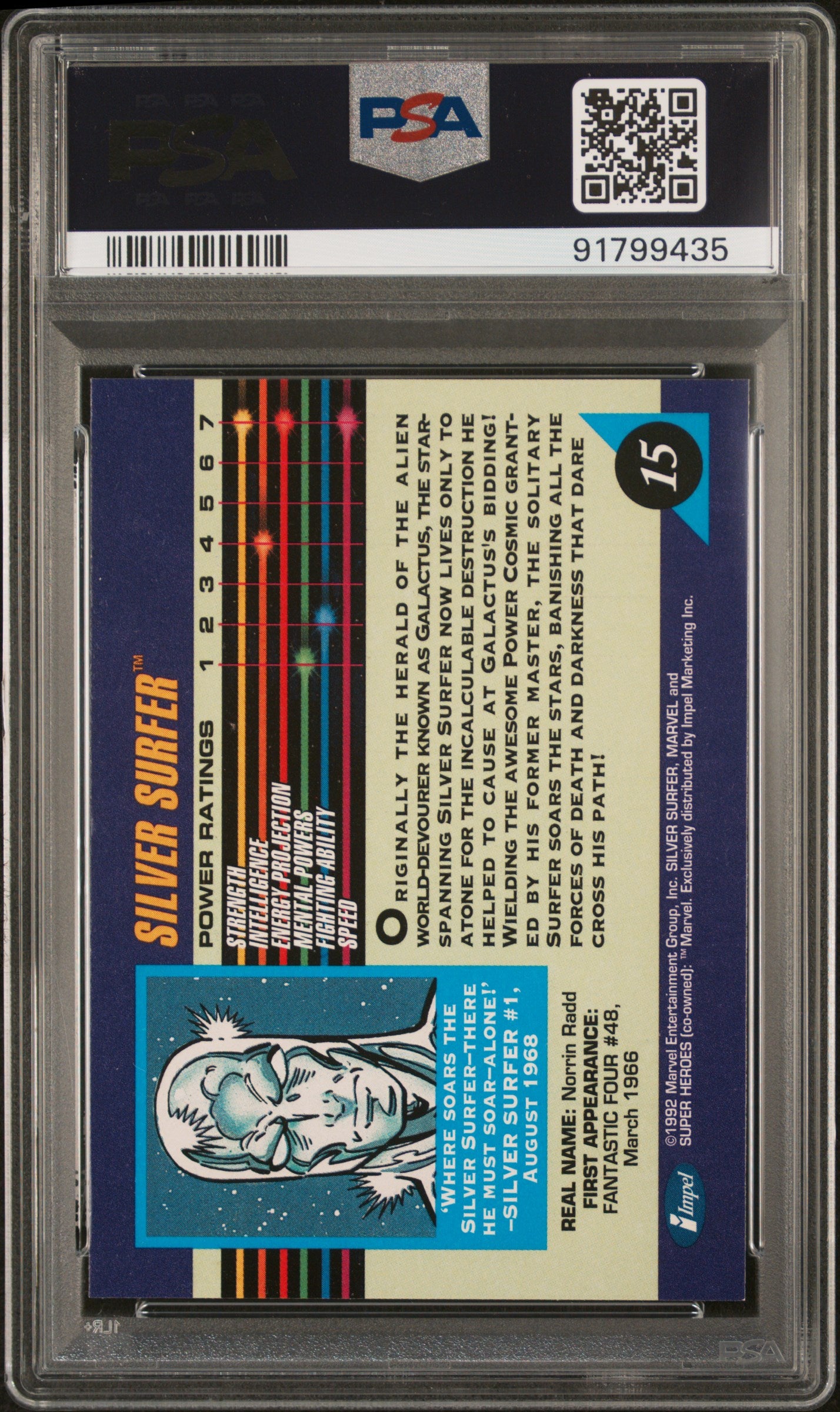 1992 Marvel Universe #15 Silver Surfer PSA 7