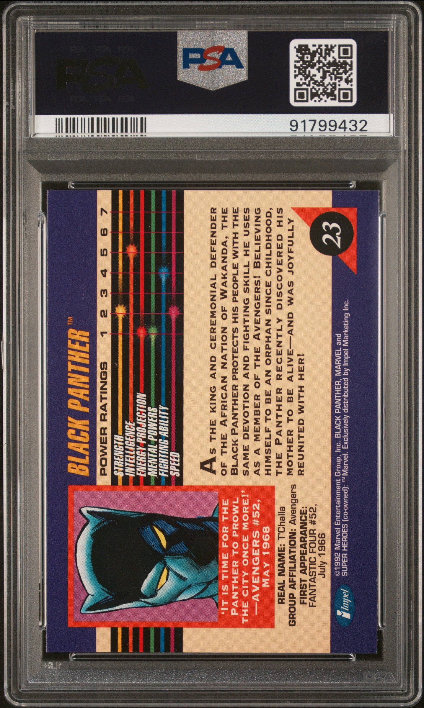 1992 Marvel Universe #23 Black Panther PSA 9