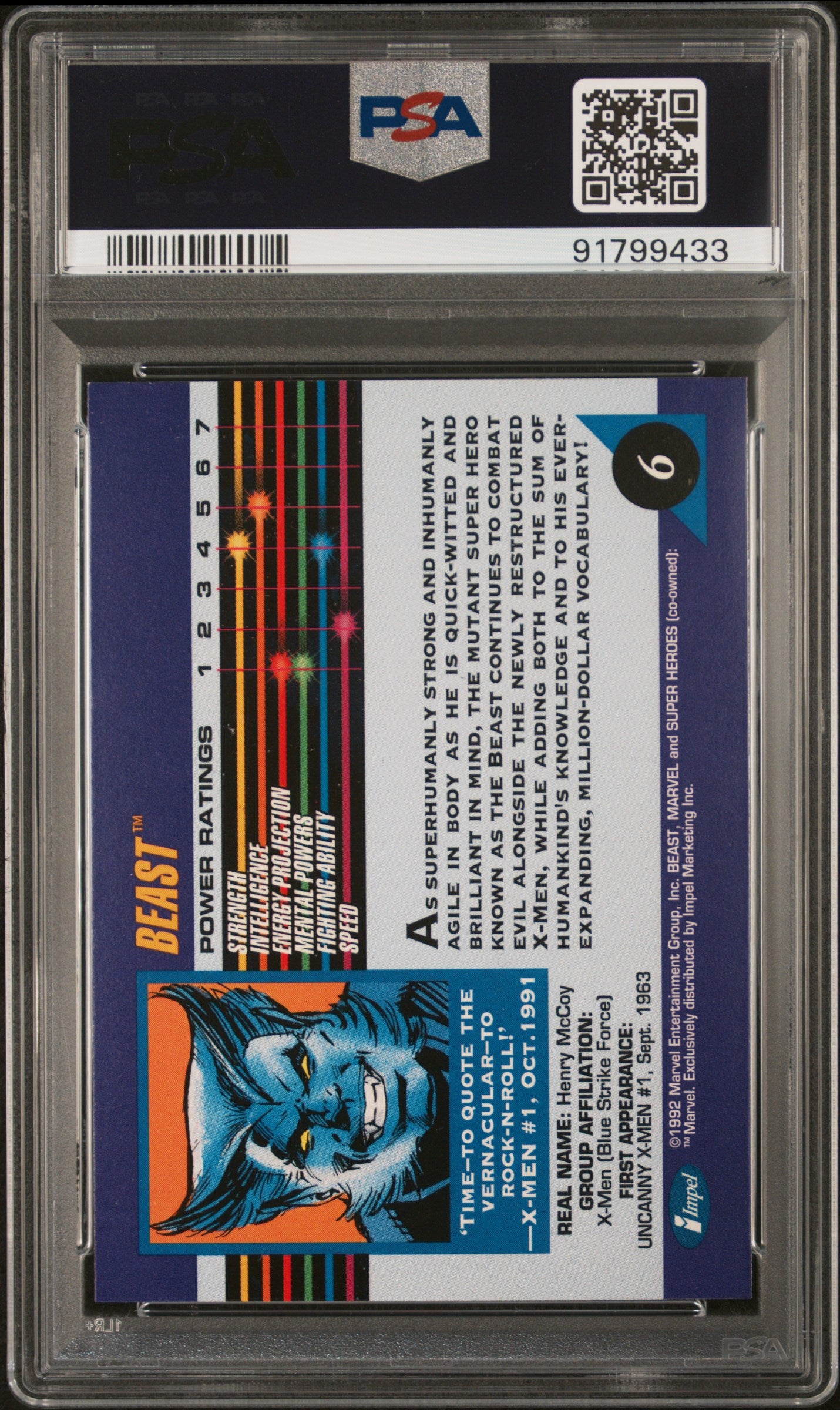 1992 Marvel Universe #6 Beast PSA 7