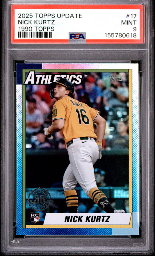2025 Topps Update Nick Kurtz 1999 Topps PSA 9