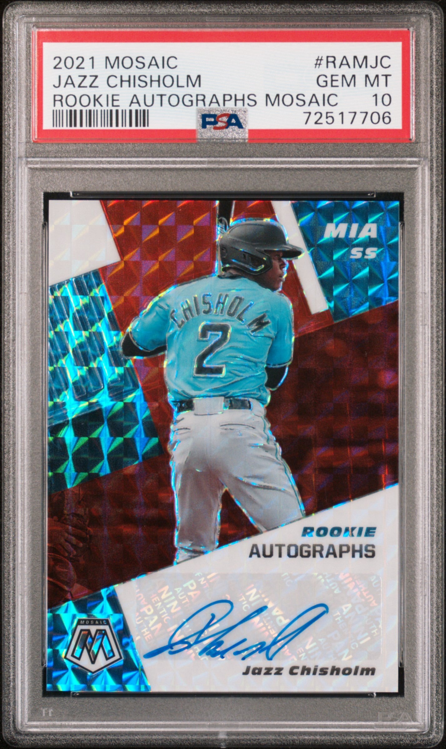 2021 Mosaic #RAMJC Jazz Chisholm Rookie Autographs Mosaic PSA 10
