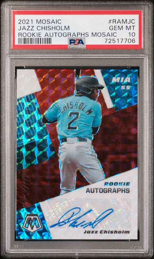 2021 Mosaic #RAMJC Jazz Chisholm Rookie Autographs Mosaic PSA 10