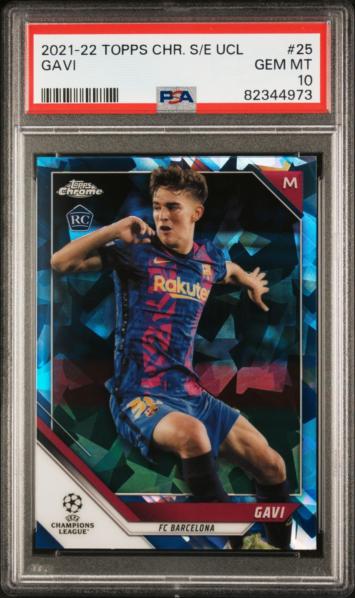 2021-2022 Topps Chrome Sapphire Edition Uefa Champions League #25 Gavi PSA 10