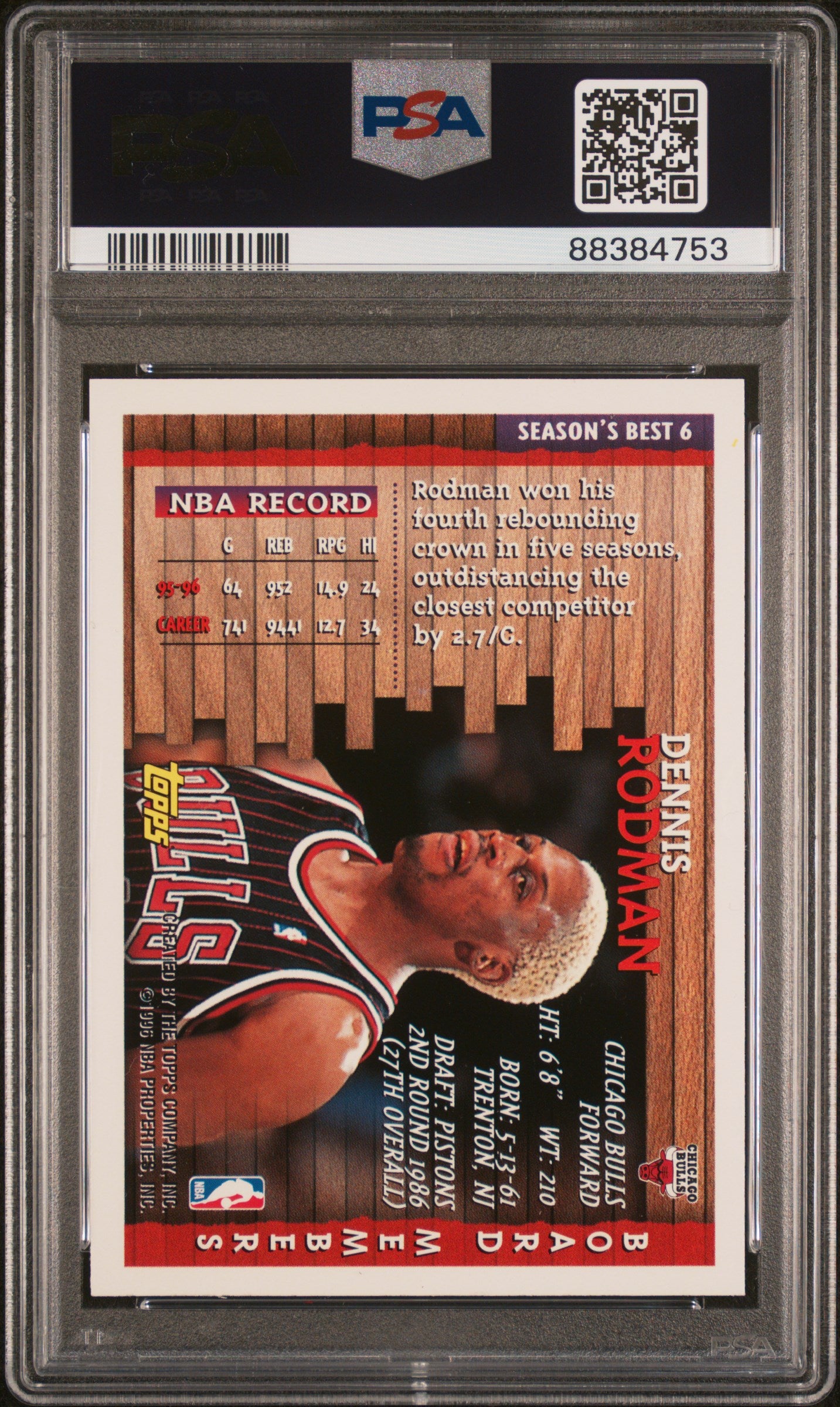 1996 Topps Season's Best #6 Dennis Rodman PSA 10 GEM MINT