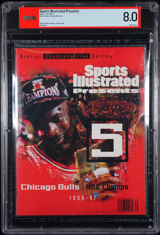 TIME, INC. SPORTS ILLUSTRATED PRESENTS JUNE 25, 1997 MICHAEL JORDAN/CHICAGO BULLS PSA 8.0