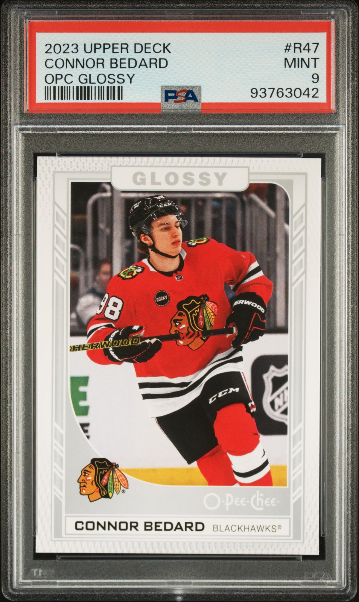 2023 Upper Deck OPC Glossy Connor Bedard RC PSA 9