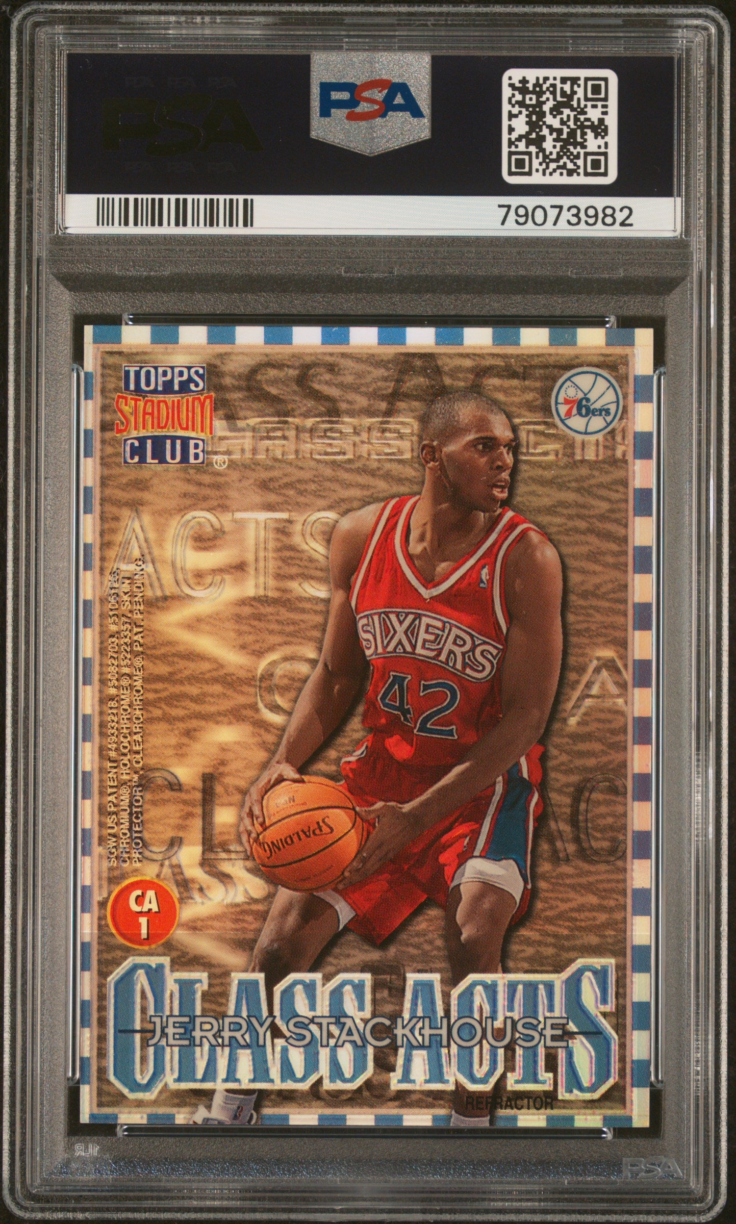 1996 Stadium Club Class Acts #CA1 Michael Jordan/Stackhouse Refractor PSA 8