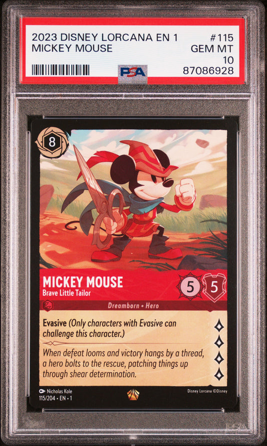 2023 Disney Lorcana En 1-The First Chapter #115 Mickey Mouse PSA 10
