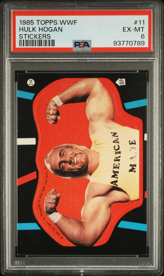 1985 Topps Wwf Stickers #11 Hulk Hogan Stickers PSA 6