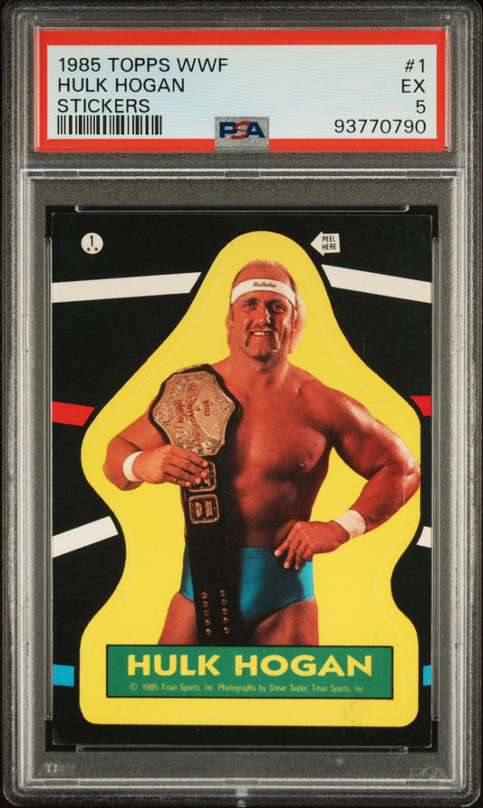 1985 Topps Wwf Stickers #1 Hulk Hogan Stickers PSA 5