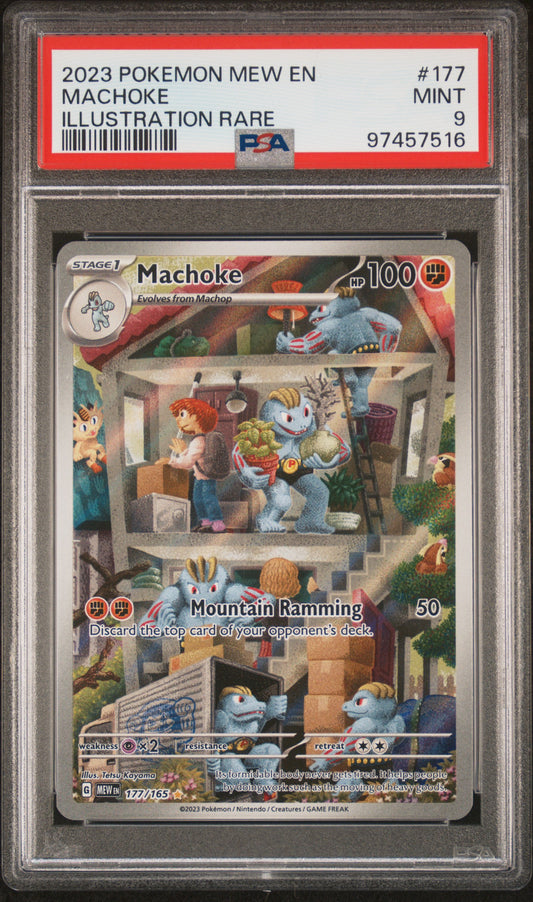 2023 Pokemon Mew En #177 Machoke Illustration Rare PSA 9