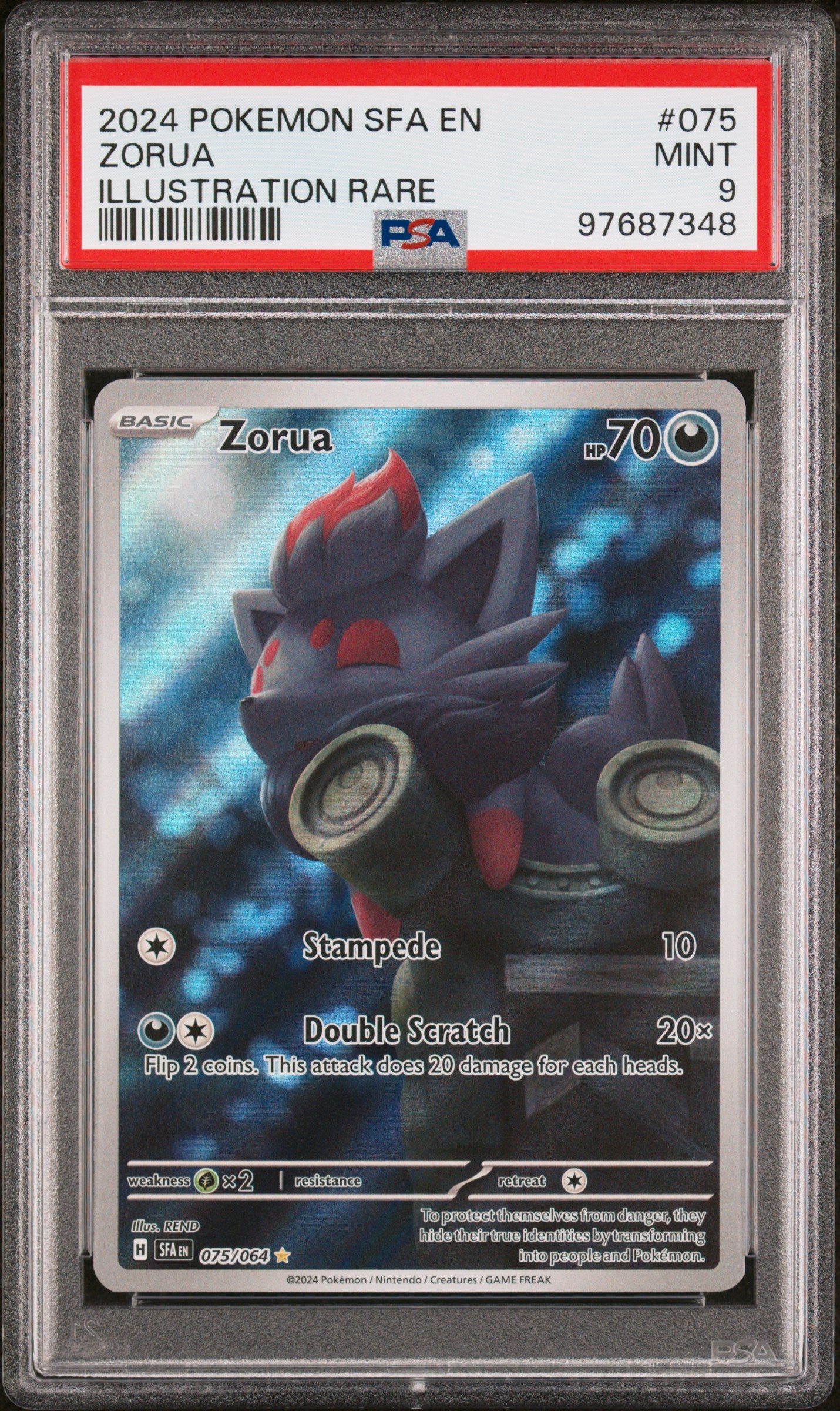2024 Pokemon SFA EN #075 Zorua Illustration Rare PSA 9
