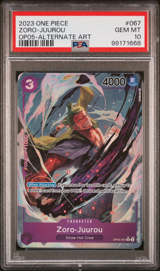 2023 One Piece Zoro-Juurou OP05-067 AA PSA 10