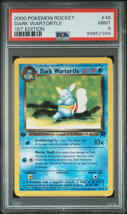 2000 Pokemon Rocket #46 Dark Wartortle 1st Edition PSA 9