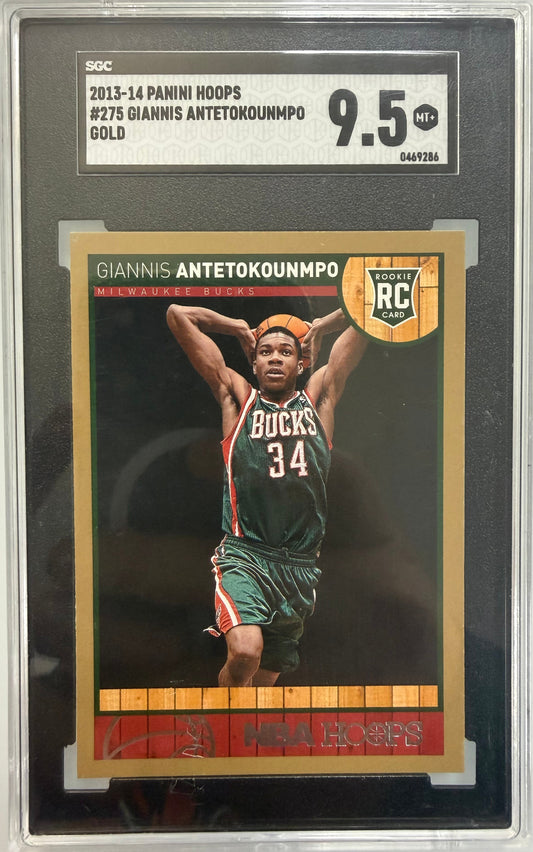 2013-14 Panini Hoops #275 Giannis Antetokounmpo Gold SGC 9.5