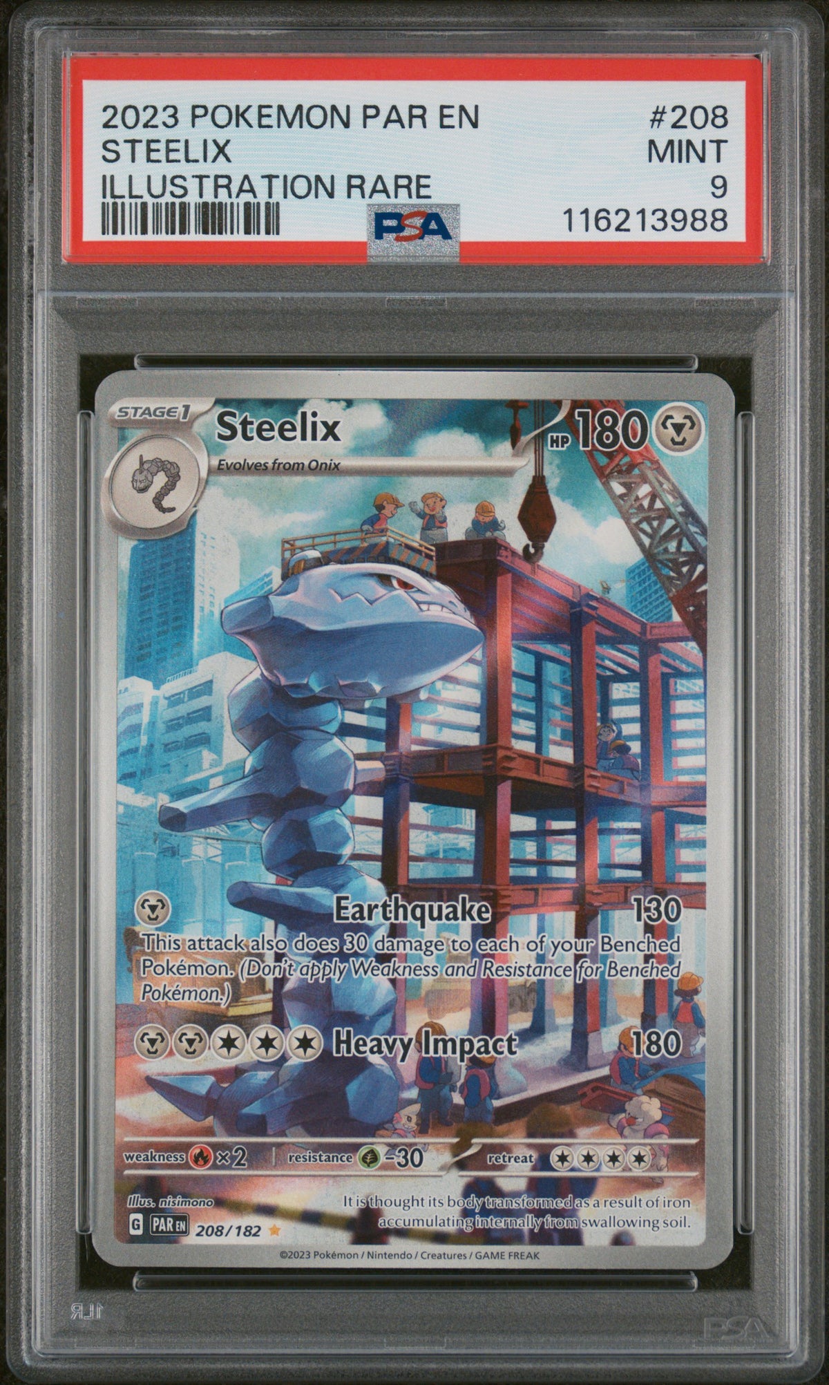 2023 Pokemon PAR EN Steelix Illustration Rare PSA 9