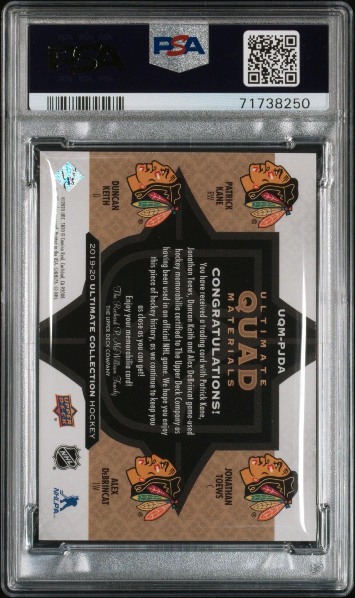 2019 Ultimate Coll. #PJDA PK/JT/DK/AD Ultimate Quad Materials PSA 8