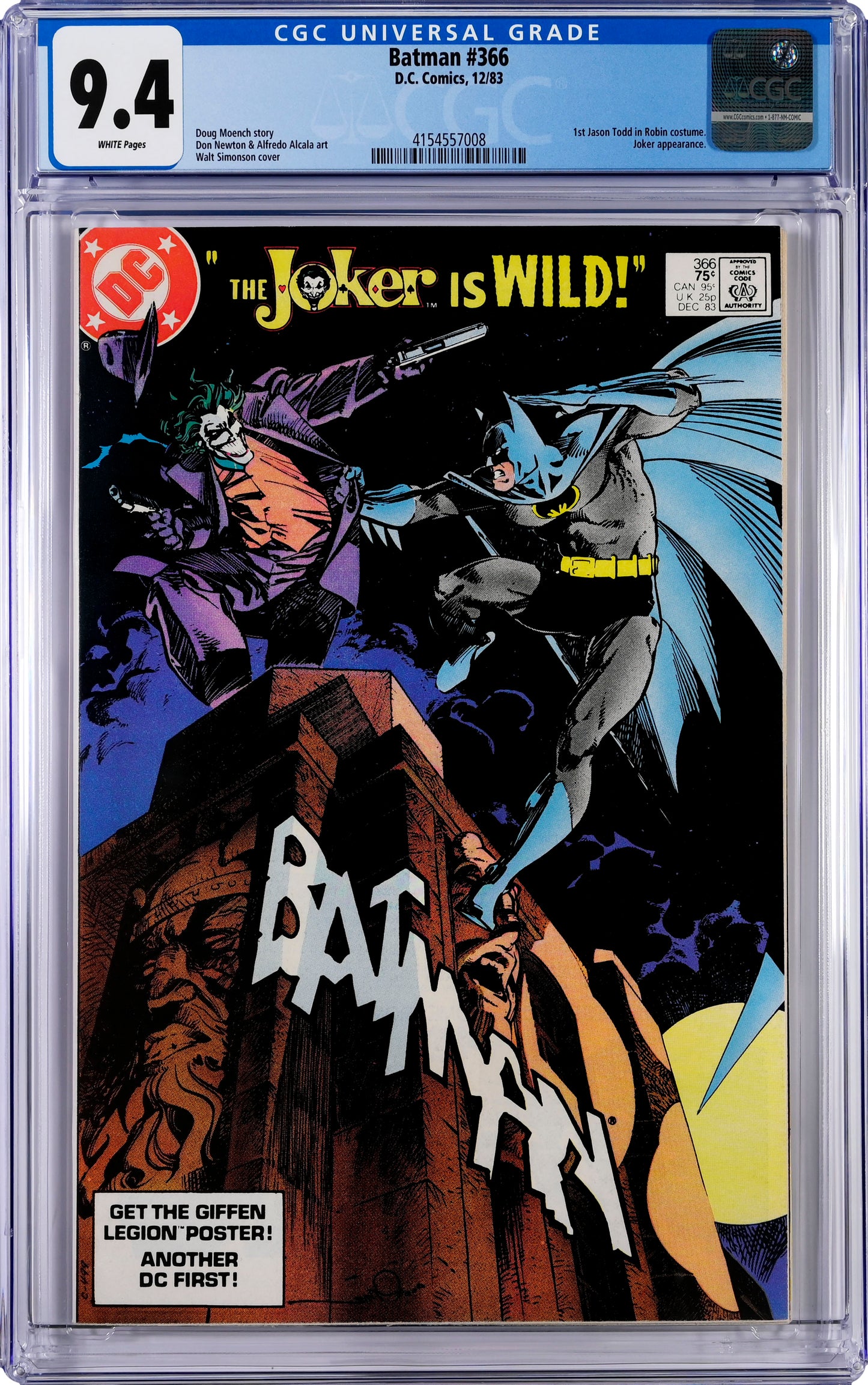 Batman #366 12/83 D.C. Comics CGC 9.4 *1st Jason Todd in Robin Costume*