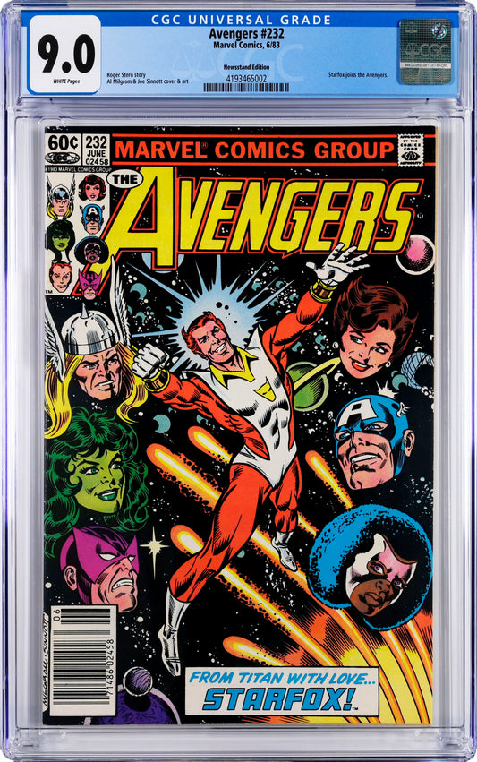 Avengers #232 6/83 CGC 9.0 Marvel Newsstand *Starfox*