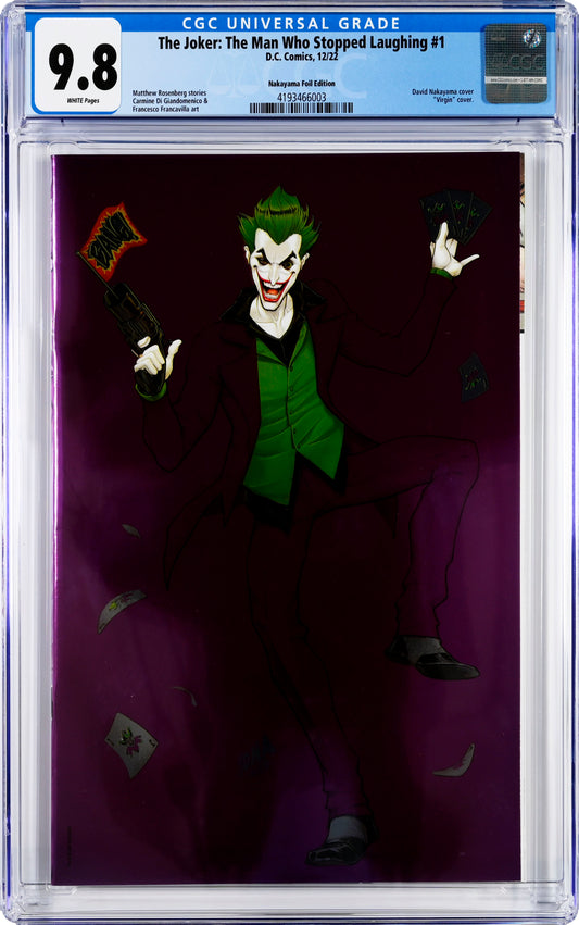 The Joker: The Man Who Stopped Laughing #1 D.C. 12/22 CGC 9.8 Nakayama Foil