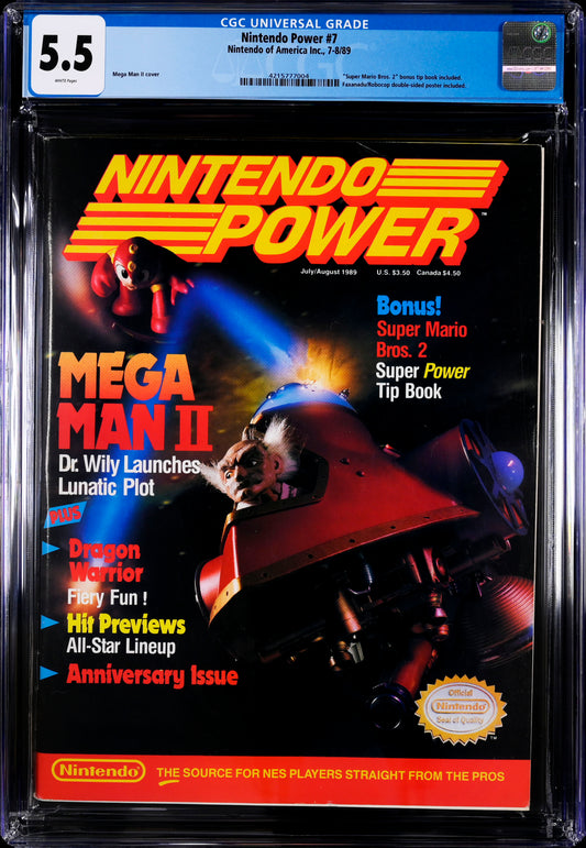 Nintendo Power #7 8/89 CGC 5.5 Mega Man II *Mario Bros 2 Tip Book Insert*