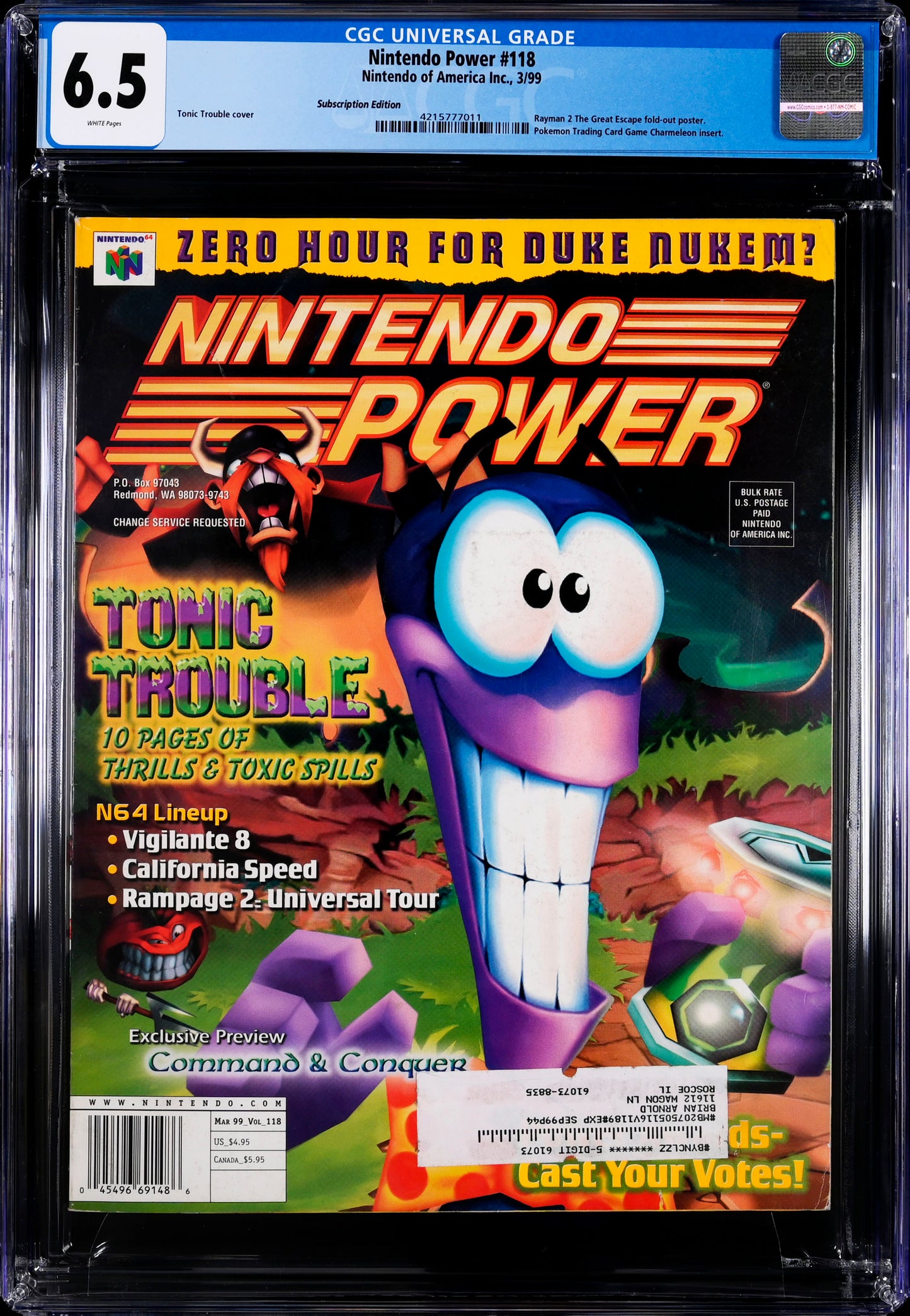 Nintendo Power #118 3/99 CGC 6.5 *Pokemon Charmeleon Card Insert*