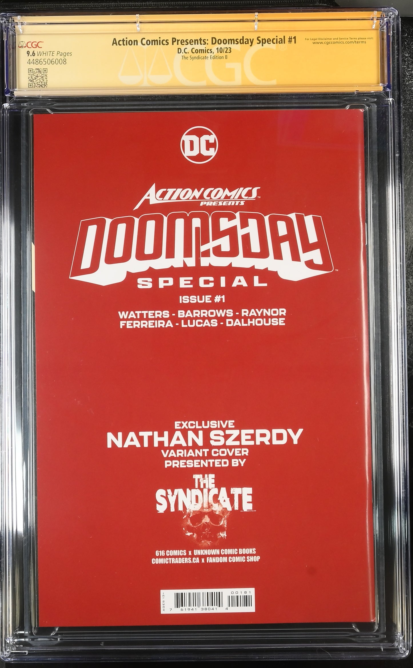Action Comics Presents: Doomsday Special #1 D.C. Comics 10/23 CGC 9.6 Nathan Czerdy Auto