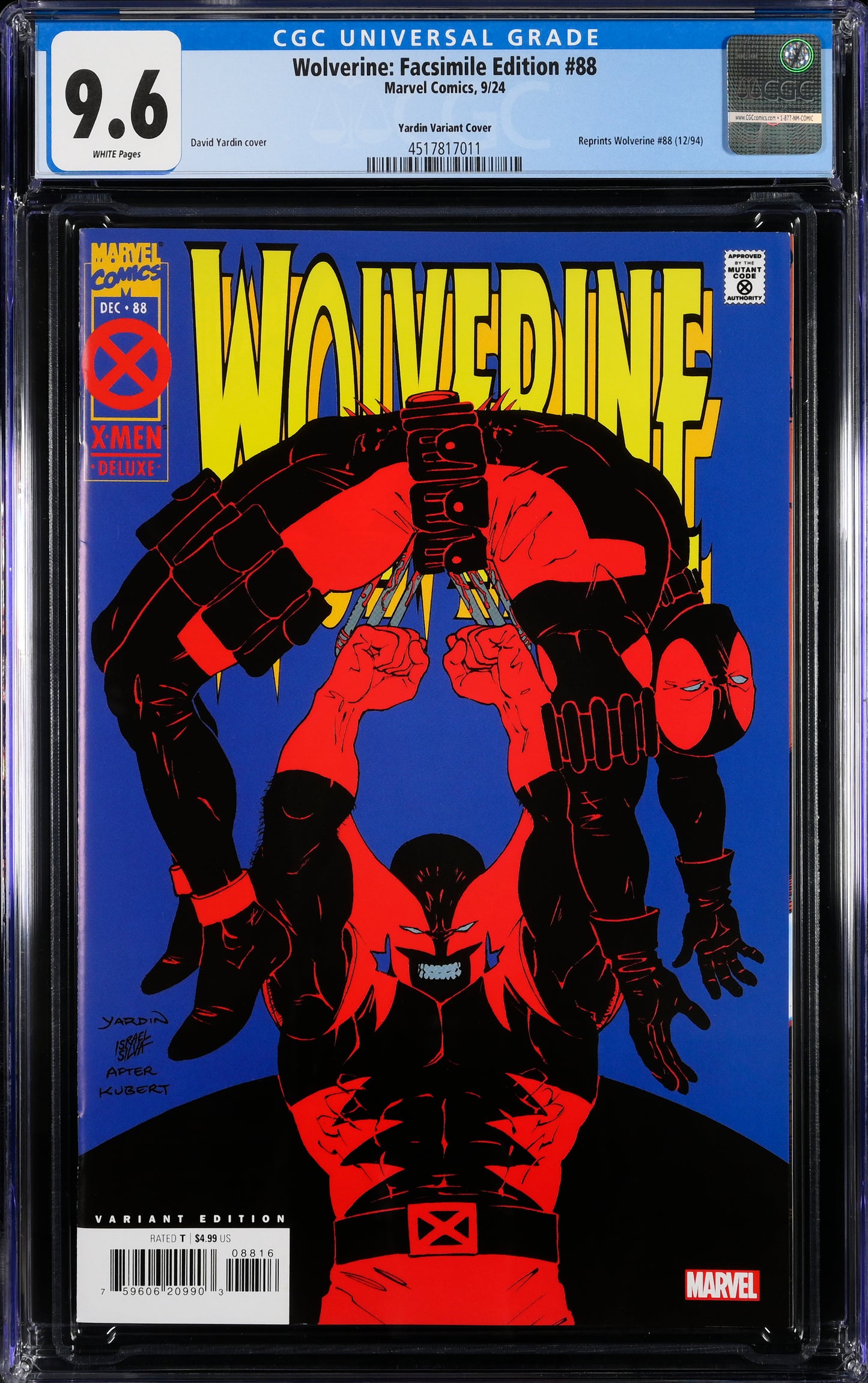 Wolverine: Facsimile Edition 88 9/24 Marvel Comics Yardin Variant Cover CGC 9.6