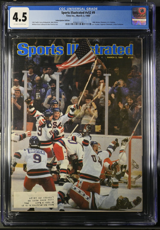 Sports Illustrated #v52 #9 Time Inc. 3/3/80 CGC 4.5 Miracle on Ice