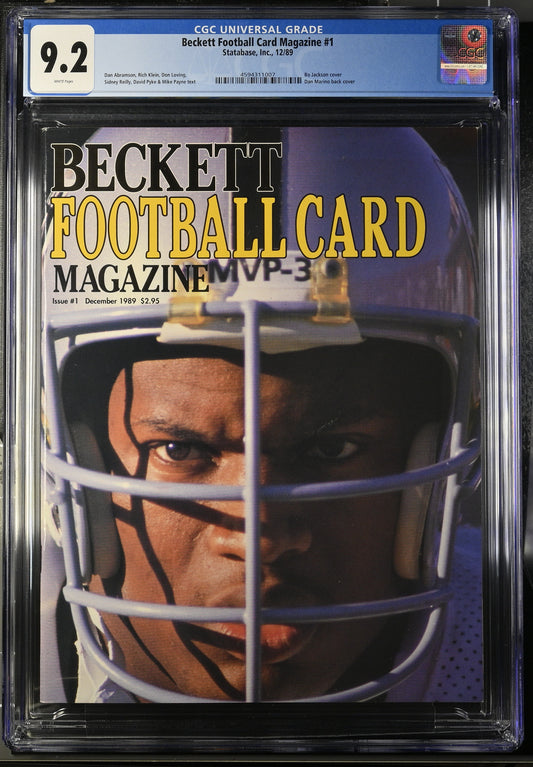 Beckett Football Card Magazine #1 12/89 CGC 9.2 Bo Jackson Cover