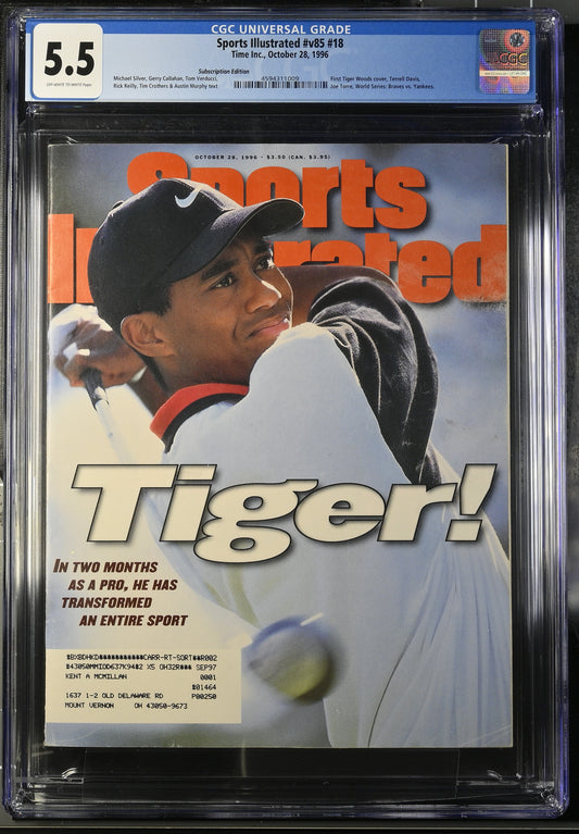 Sports Illustrated v85 #18 10/28/96 Time Inc. CGC 5.5 *1st Tiger Woods*