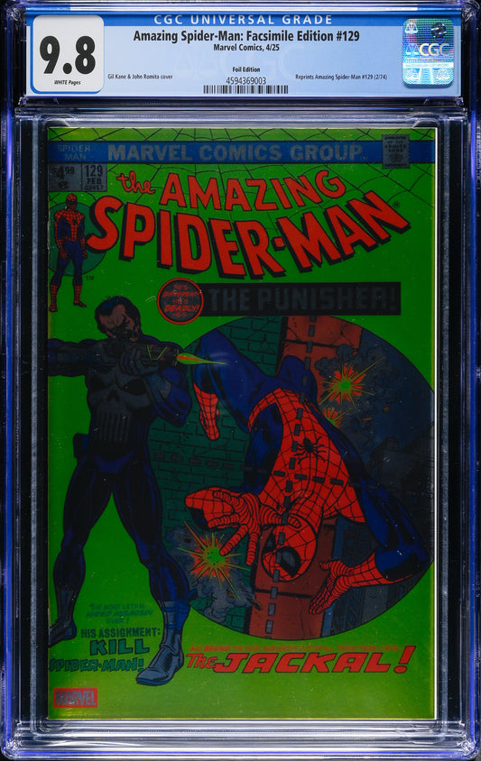 Amazing Spider Man: Facsimile Edition #129 Marvel 4/25 Foil Edition CGC 9.8