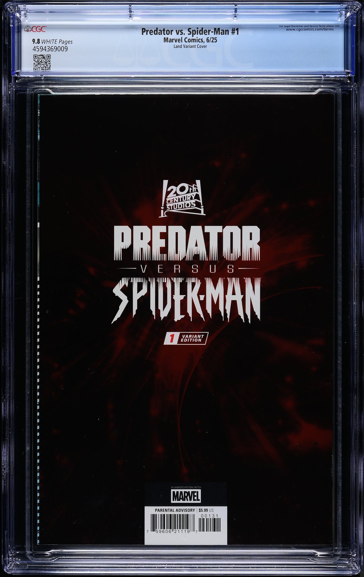 Predator vs. Spider-Man #1 Marvel Comics 6/25 CGC 9.8