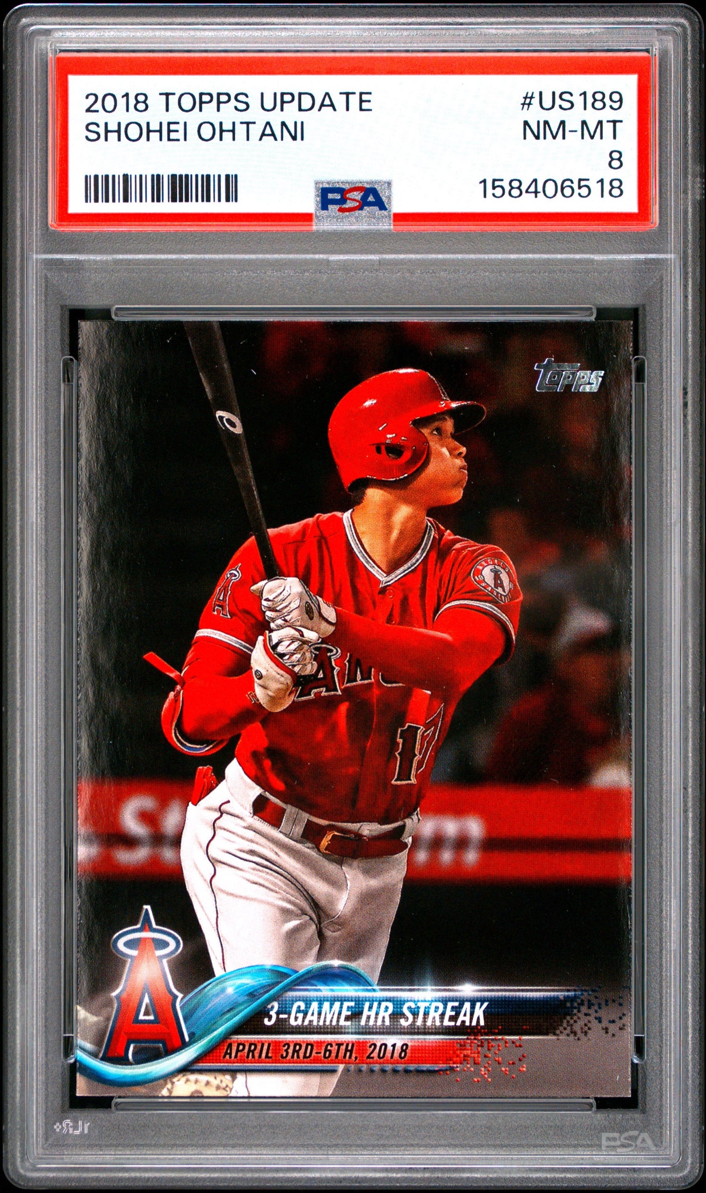 2018 Topps Update #US189 Shohei Ohtani PSA 8