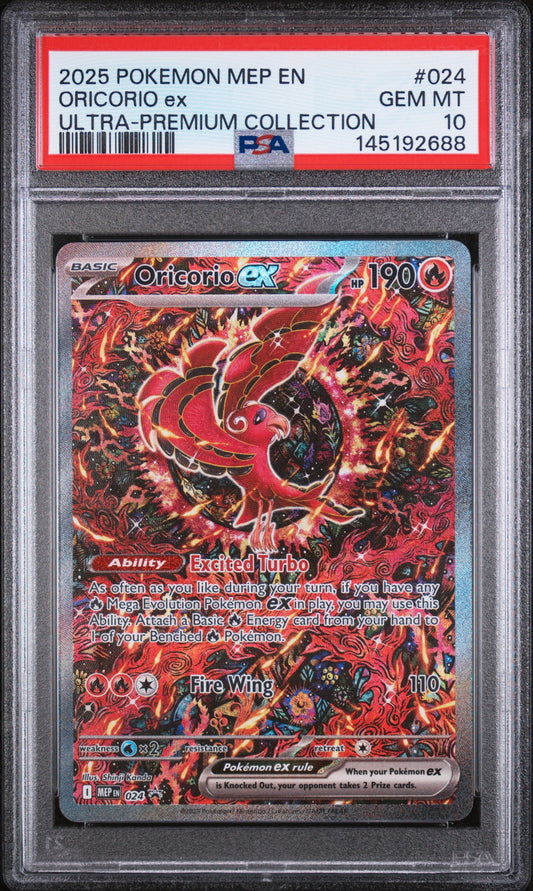 2025 Pokemon MEP EN #024 Oricorio Ex Ultra-Premium Collection PSA 10