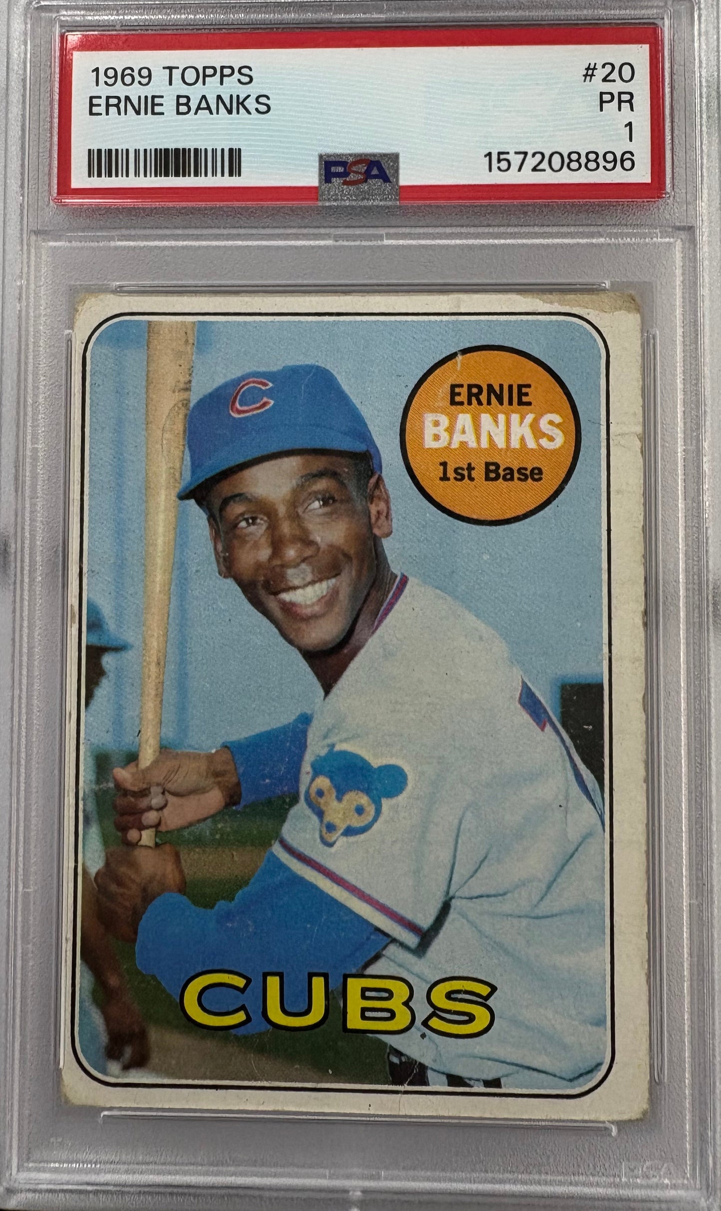1969 Topps Ernie Banks PSA 1
