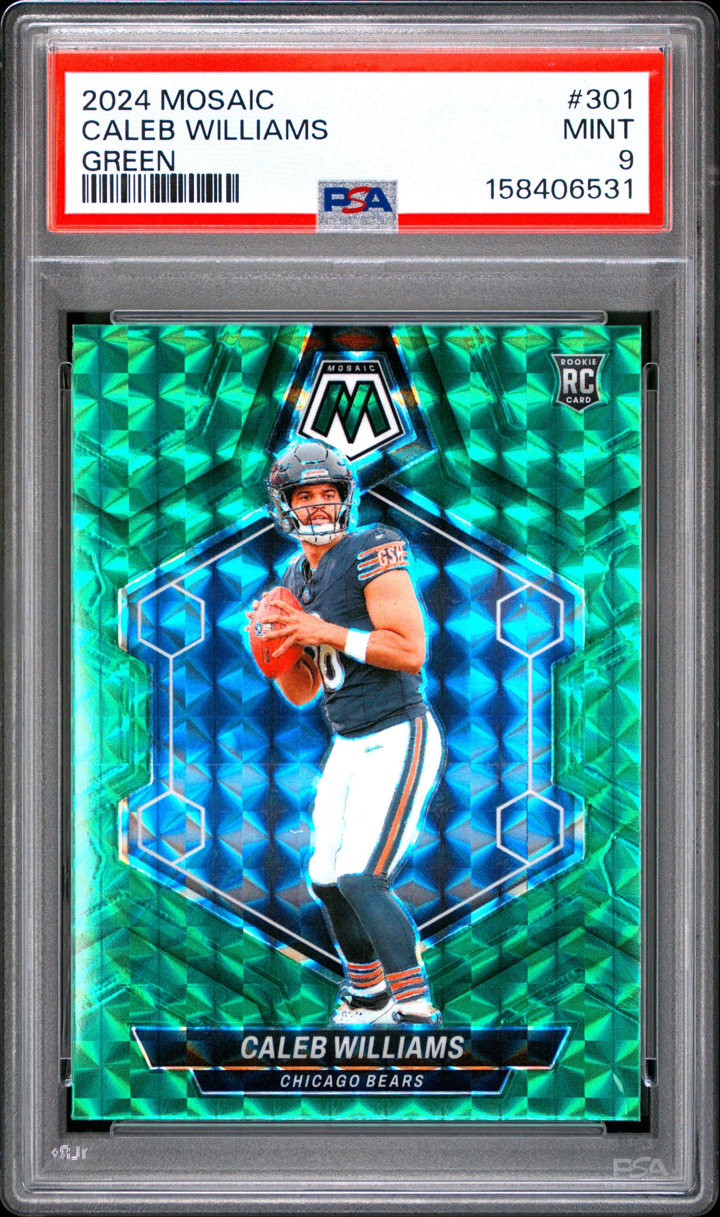 2024 Mosaic #301 Caleb Williams Green RC PSA 9