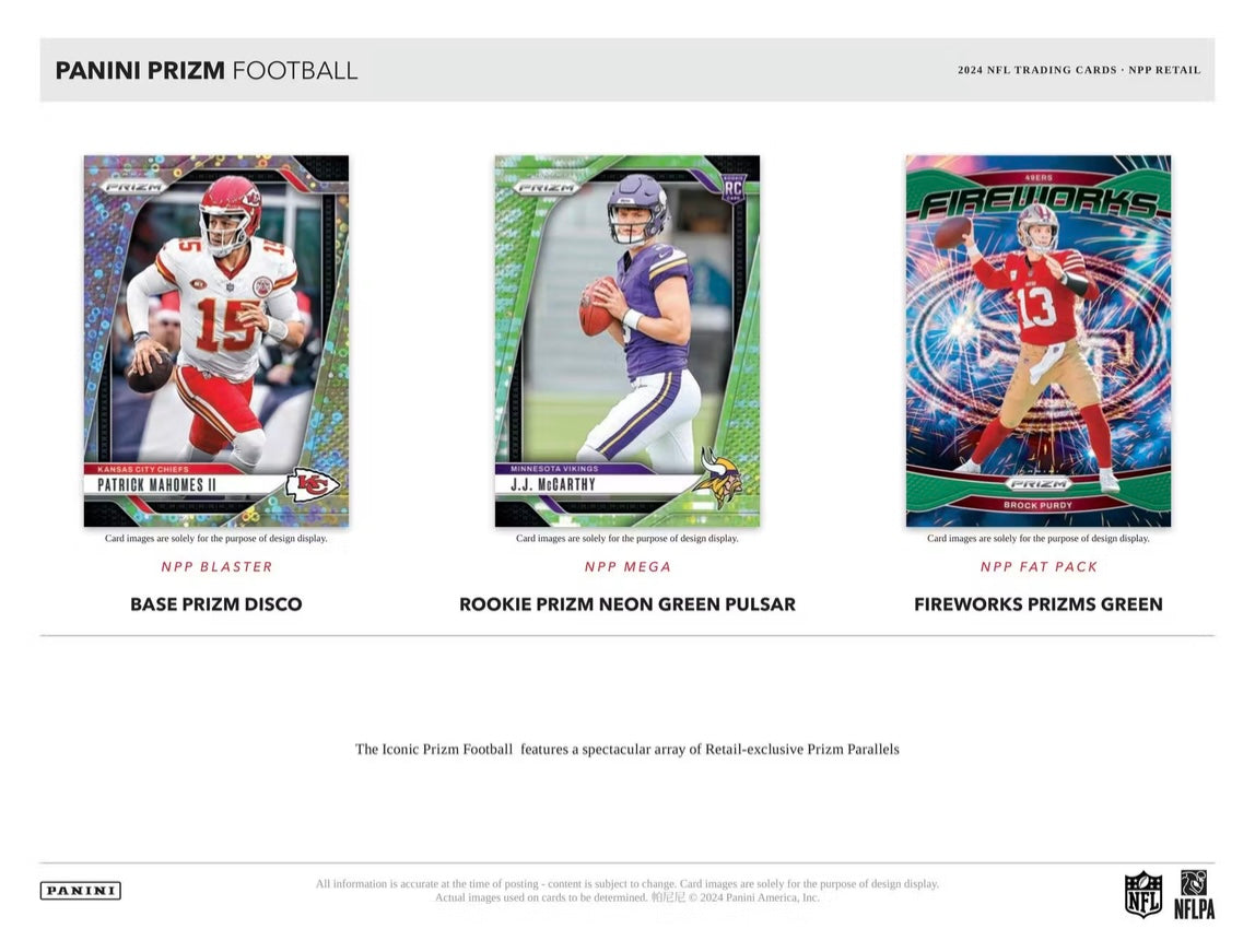 2024 Panini Prizm Football Mega Box (Neon Green Pulsar)