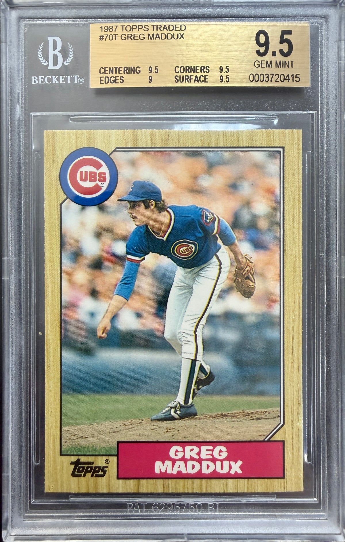 1987 Topps Traded #70T Greg Maddux RC BGS 9.5